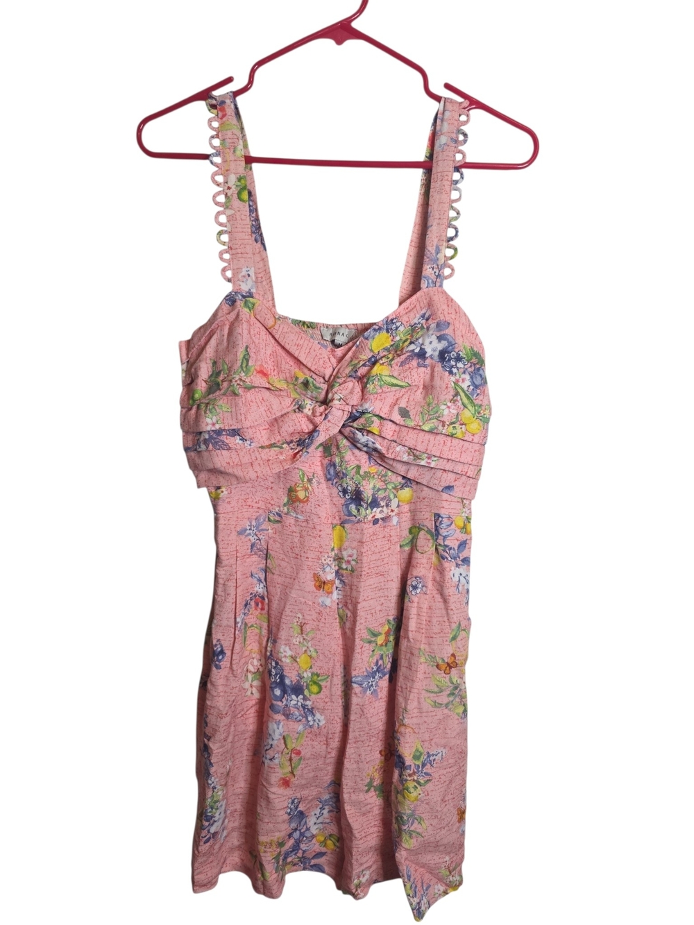 Women's NWT Anthropolgie Ranna Gill romper with scalloped straps, size medium
